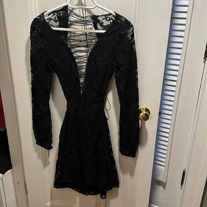 For Love and Lemons Lace Pattern Mini Dress